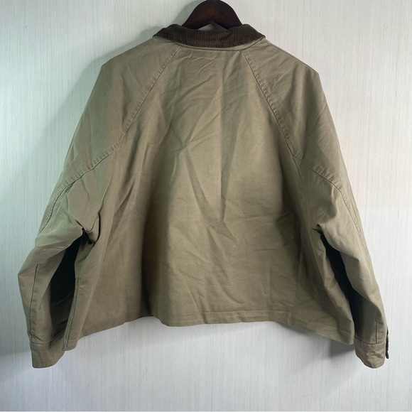 NWT Hunter Women’s Barn Jacket Oversized Quilted Corduroy Collar Tan XL - Picture 2 of 11